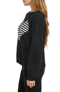 Layton Love Striped Sweater in Black