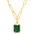 Link Chain with Emerald CZ charm Necklace: Emerald