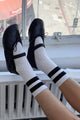 Her Varsity Socks White Black