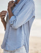 Eileen Relaxed Button-Up Shirt Pool Water Blue