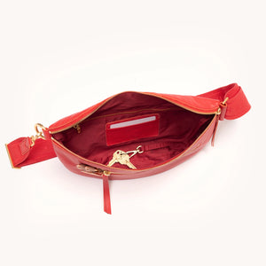 Charles Crossbody Large Poppy Red Brushed Gold