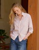 Eileen Relaxed Button-Up Shirt Tan White Stripe