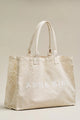 Leo Canvas Tote Washed White Leopard