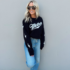 Mother Premium Crew Fleece: Black
