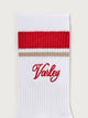 Lamar Club Stripe Sock White/Baked Apple