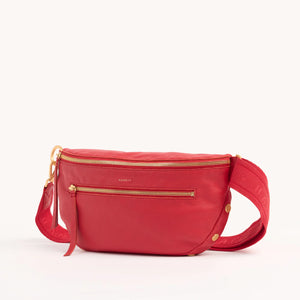 Charles Crossbody Large Poppy Red Brushed Gold