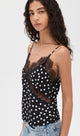Amelie Camisole Black White Double Dot Jacquard