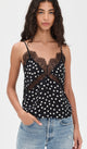 Amelie Camisole Black White Double Dot Jacquard