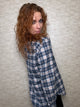 Eileen Relaxed Button Up Grey Red Plaid