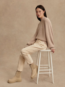 Martina High Neck Rib Knit Cement