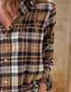 Silvio Untuckable Italian Flannel Shirt in Sand and Camel with Black Plaid