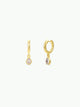 Teardrop Charm Hoop - White CZ