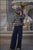 Bryony Short Puffer Jacket Navy Check