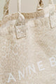 Leo Canvas Tote Washed White Leopard