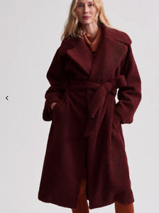 Vermont Sherpa Wrap Coat Red Chocolate