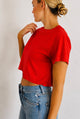 Carrie Crop Tee Boston Red