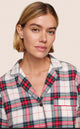 Flannel Long PJ Set Tartan Plaid Ivory Holly