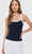 Belle Spaghetti Strap Tank Top Navy White