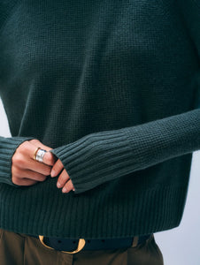 Cashmere Waffle Sweatshirt Juniper Green
