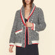 Coltyn Knit Cardigan Sweater in Black Creme