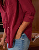 Barry Tailored Button-Up Shirt in Garnet