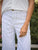 Limerick Wide-Leg Carpenter Pant Navy White Stripe
