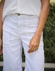 Limerick Wide-Leg Carpenter Pant Navy White Stripe