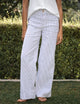 Limerick Wide-Leg Carpenter Pant Navy White Stripe