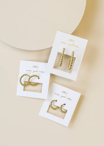 Small Ball Hoop Earrings Gold