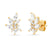 CZ Cluster Leaf Studs: Gold