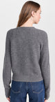 Cashmere Waffle Cardigan Graphite Heather