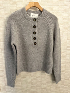 Cashmere Luxe Henley Heather Grey