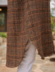 Gavin Italian Wool Shirt Jacket in Orange Brown Textured Plaid