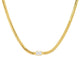 Snake Chain Necklace with Stone: Gold