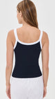 Belle Spaghetti Strap Tank Top Navy White