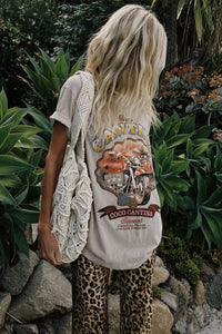 Coco Cantina Biker Tee Taupe