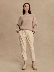 Martina High Neck Rib Knit Cement