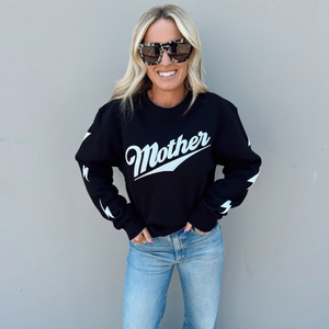 Mother Premium Crew Fleece: Black