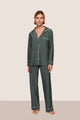 Gisele Printed TENCEL™ Modal Long PJ Set Duo Stripe Pine Ivory