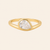 Gold Ring - Halo Drop - White CZ: 8