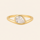 Gold Ring - Halo Drop - White CZ: 8
