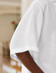 Rosie Short Sleeve Button Up White Linen
