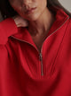 Hawley Half Zip Sweat Red Marl