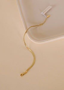 Flat Snake Chain Bracelet - 18k Gold Plated