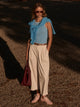 Ellison Crop Wide Leg 24" Birch Marl