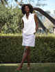 Olivia Popover Tank White Tattered Denim