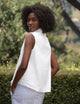 Olivia Popover Tank White Tattered Denim