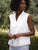 Olivia Popover Tank White Tattered Denim