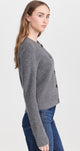 Cashmere Waffle Cardigan Graphite Heather