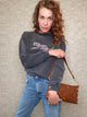 Spencer Sweatshirt Leopard Washed Black